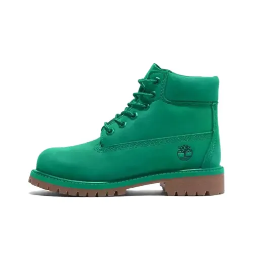 Timberland Детские кожаные сапоги зеленого цвета, школьный возраст