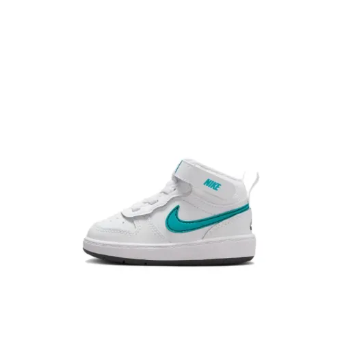 Nike Court Borough MID 2 Противоскользящие Анти-KICK Устойчивые к износу MID Топ Обувь для малышей Белый черный синий