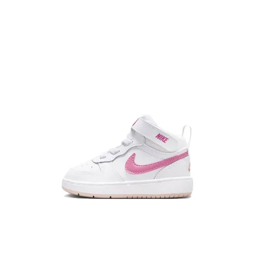nike Court Borough MID 2 TD Амортизация Износостойкий MID Топ Обувь для малышей Бело-розовый Infant And Toddler