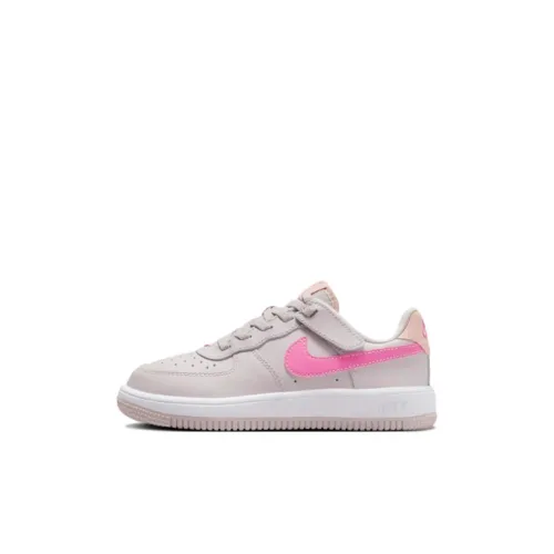 Nike FORCE 1 Low EasyOn Anti Slip Slip Resistant Low Топ Детские Скейтбординги Бело-золотой фиолетовый Детский