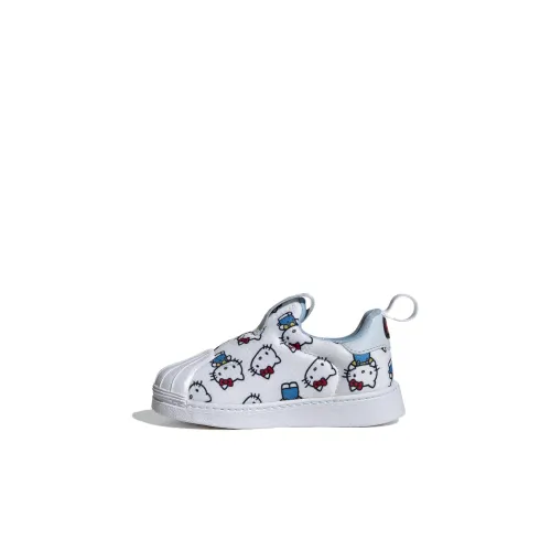 Hello Kitty x Adidas Originals SUPERSTAR 360 Устойчивая к истиранию низкая обувь для малышей Белый Синий Infant и Toddler