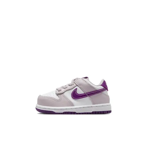 nike Dunk Slip-resistant Abrasion-resistant Низкий топ Обувь для малышей Белый фиолетовый Infant And Toddler