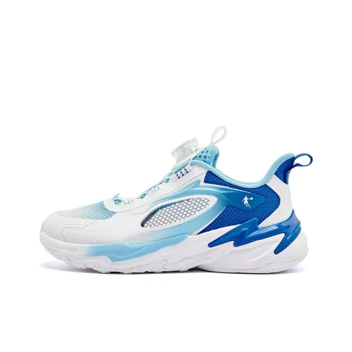 QIAODAN Противоскользящие амортизаторы с устойчивостью к истиранию Низкий топ Детская беговая обувь Белый Синий