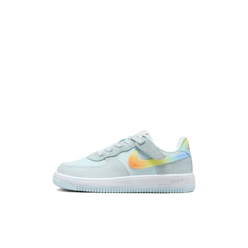 Nike Air FORCE 1 Детские Скейтбординги Низкий Топ Ледниково-голубой Пре-школа