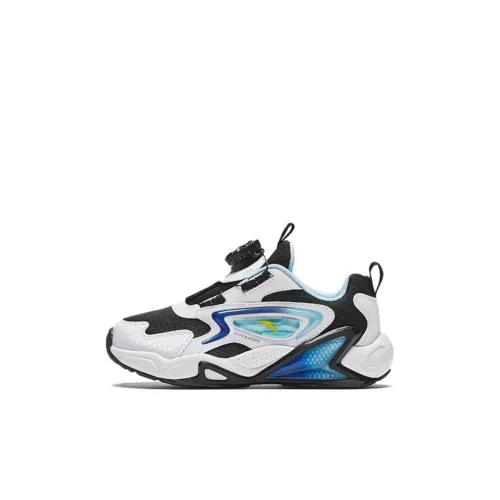 Antakids Slip-resistant Abrasion-resistant Low Top Детская беговая обувь Черный Белый Водопад Синий