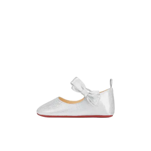 CL LOU Babe Низкий Топ Предходя Малыш Обувь Серебряный Новорожденный And Toddler