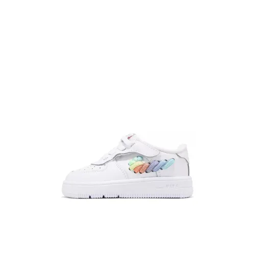 nike Force 1 Low LV8 EasyOn Детские Скейтбординги Белый красный зеленый Infant Wa Toddler