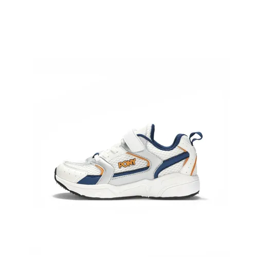 PONY Низкий топ устойчивый к истиранию дышащий детские беговые кроссовки белый оранжевый синий детский