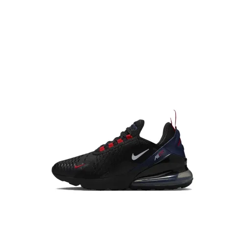 Nike Air Max 270 Устойчивый к истиранию Дышащий Низкий Топ Детская Беговая Обувь Черный Красный Детский