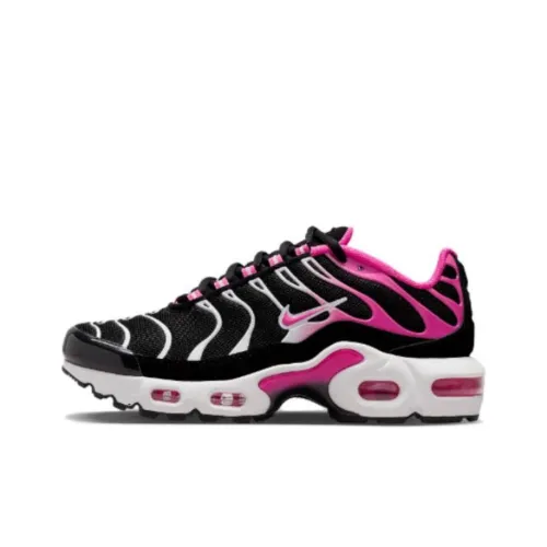 Nike Air Max Plus Устойчивый к истиранию Дышащий Амортизация Низкий Топ Детская Беговая Обувь Черный Красный Подростки