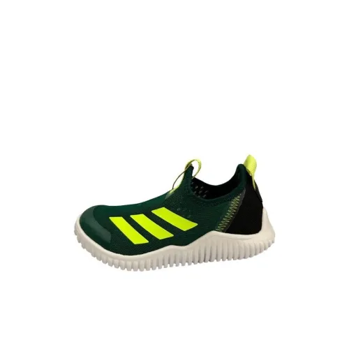 Adidas Rapidazen Slip-Resistant Shock Absorbers MID Топ Детские Беговые Кроссовки Черный Зеленый Children Возраст 3-7 Лет