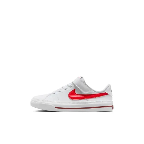 Nike Court Legacy Slip Resistant Амортизация Низкий Топ Детские Скейтбординги Белый Красный Детские Возраст 3-7 лет