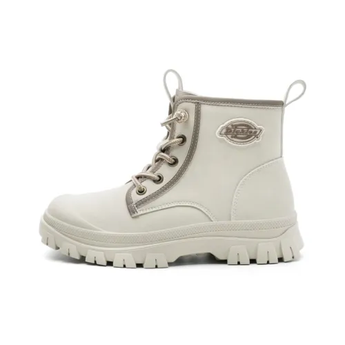 Dickies Детские кожаные сапоги High Top Бежевые Школьные
