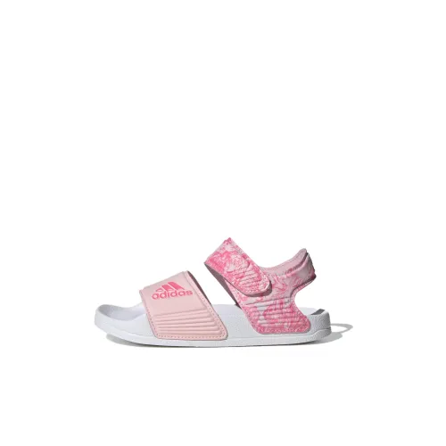 adidas Adilette Амортизация Износостойкие Детские Сандалии Розовые Белые Детские
