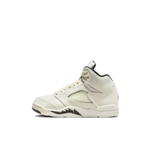 Jordan Air Джордан 5 Детские баскетбольные кроссовки MID Топ Белый Пре-школа