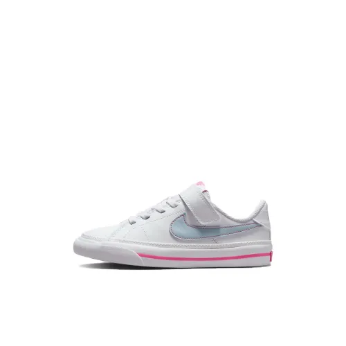 Nike Court Legacy Slip-Resistant Амортизация Низкий Топ Детские Скейтбординг Белый Розовый Синий