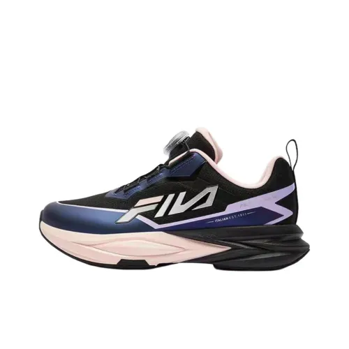 FILA KIDS BOA Slip-resistant Abrasion-resistant Low Top Детская беговая обувь Черный Фиолетовый Подростки