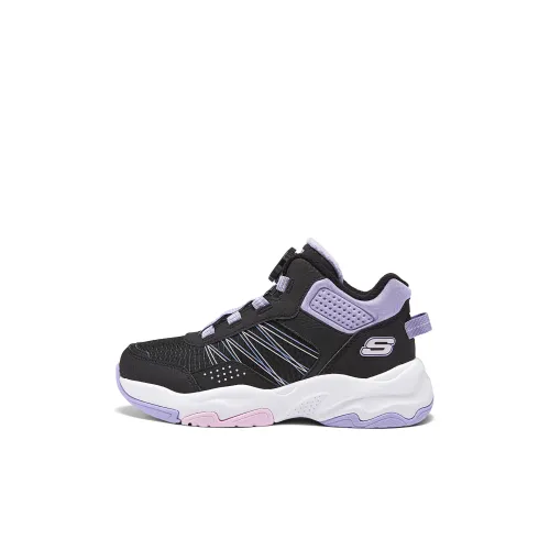 Skechers Kids Slip-resistant Abrasion-resistant Thermal Knee High Infant Boots Black Lavender Infant Скачи Kids противоскользящие устойчивые к истиранию термические ботинки для малышей с высоким коленом черные лавандовые для малышей