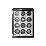 12 отделений для часов, внешняя сторона - углеродное волокно, внутренняя часть - белая