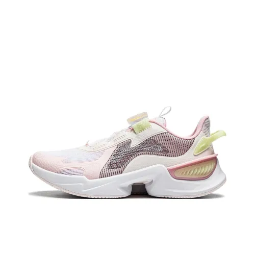 LINING YOUNG Dragonfly Leap V2 Амортизация Износостойкий Низкий Топ KIDS Lifestyle Shoes Белый Розовый