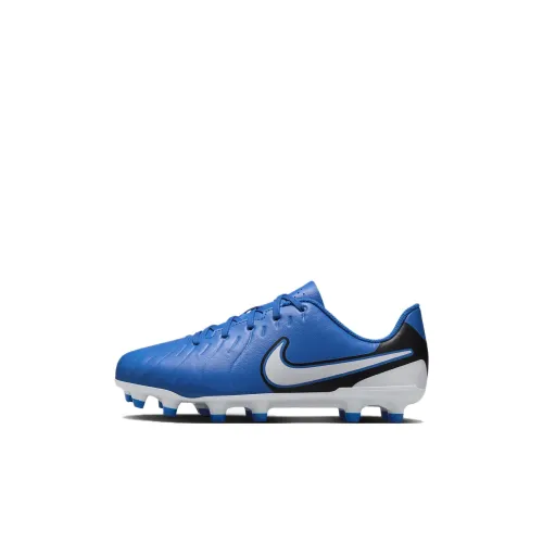 Nike Tiempo Legend 10 Slip-Resistant Низкие Детские Футбольные Бутсы Синие Белые Детские