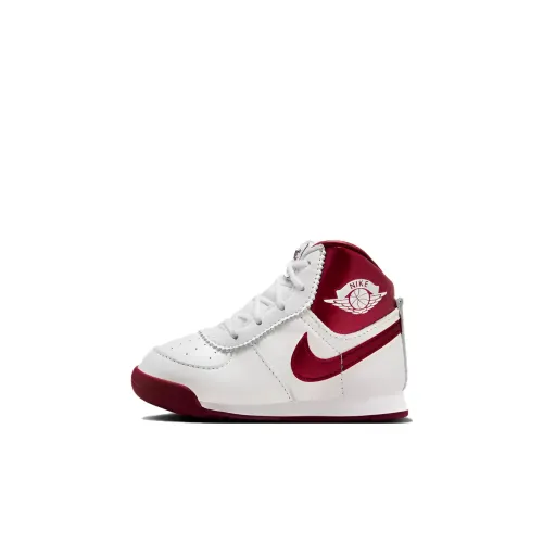 Jordan Air Jordan 1 Нескользящая поддержка Обувь для малышей Белый Красный Infant и Toddler