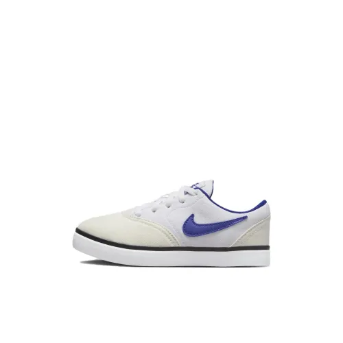 nike SB Check Slip Resistant Abrasion Resistant Низкий Топ Детские Скейтбординги Бежевый Белый Синий Детский