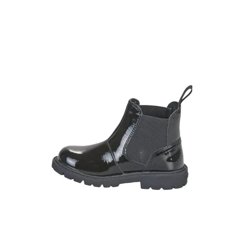 GEOX Детские кожаные сапоги черного цвета Kids