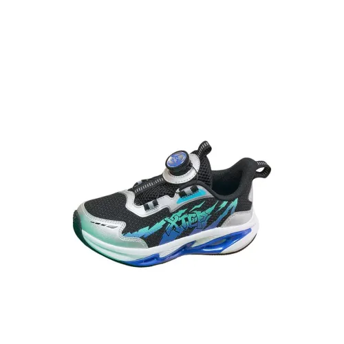 XTEP Little Flash Амортизация And Дышащий Низкий Топ Детские Беговые Кроссовки Черный Серебристый Для Детей Возрастом 3-7 Лет