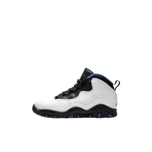 Jordan Air Джордан 10 Противоскользящие Устойчивые к износу Высокие Детские Баскетбольные Кроссовки Белые Детские