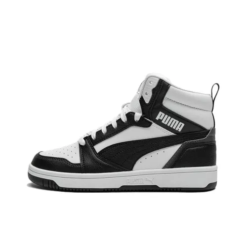PUMA Rebound v6 Детская баскетбольная обувь MID Топ PUMA Белый Черный Школьный возраст
