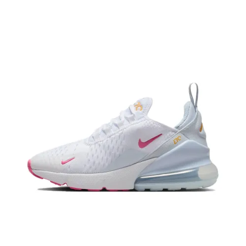 Nike Air Max 270 Амортизация Износостойкий Низкий Топ Детские Беговые Кроссовки Белый Синий Розовый Подростки