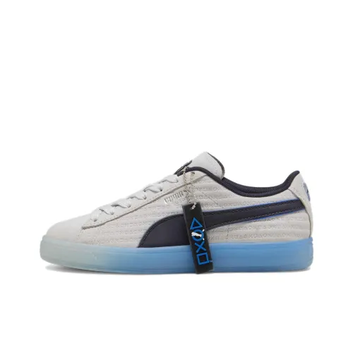 PLAYSTATION X PUMA Suede Series Low Топ Детские Скейтбординги Белый Синий Подростки