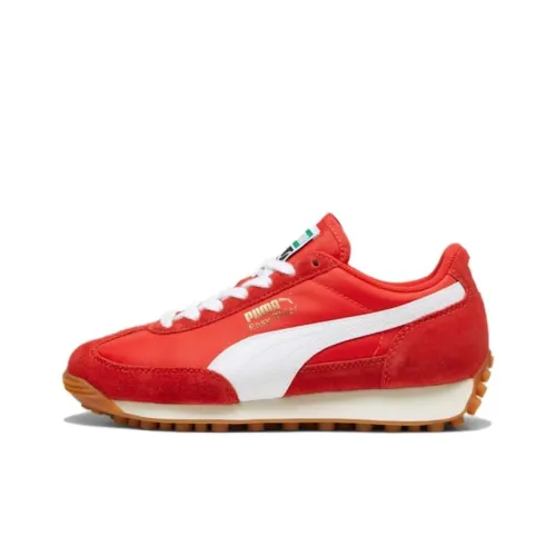 PUMA Easy Rider Series Детская беговая обувь Низкий топ Красный Белый Школьный возраст