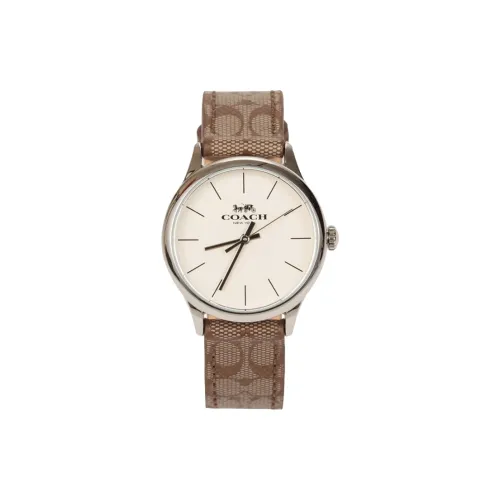 COACH Наручные часы Кварцевый механизм Серебристый циферблат Женские часы