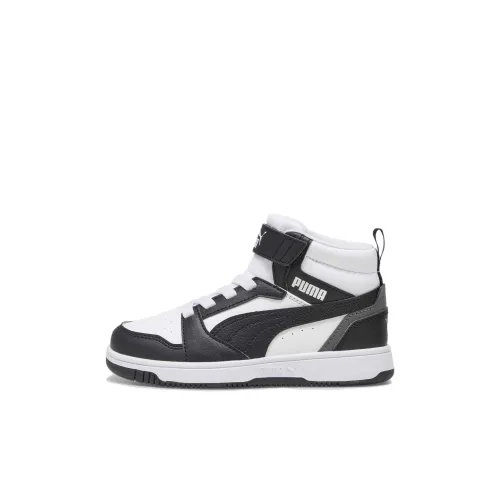 PUMA REBOUND MID Топ Детский Скейтбординг Черный Белый Детский