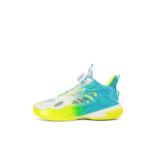 361°KIDS Устойчивый к истиранию Дышащий Низкий Топ Детская Баскетбольная Обувь Белый Зеленый Малыш