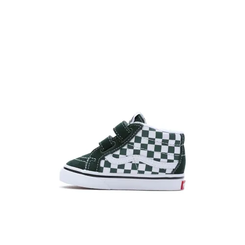 Малыш Vans SK8 MID Амортизация Износостойкие Низкие Топ Обувь для малышей Зеленый Белый
