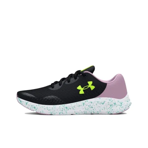 Under Armour Charged Pursuit 3 Износостойкий и Легкий Низкий Топ Детская Беговая Обувь Черный Фиолетовый Подростки