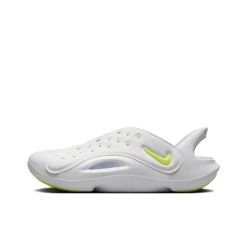 Nike Aqua Swoosh Детские сандалии Низкий Топ Белый/Белый Золото/Неон Желтый Kids