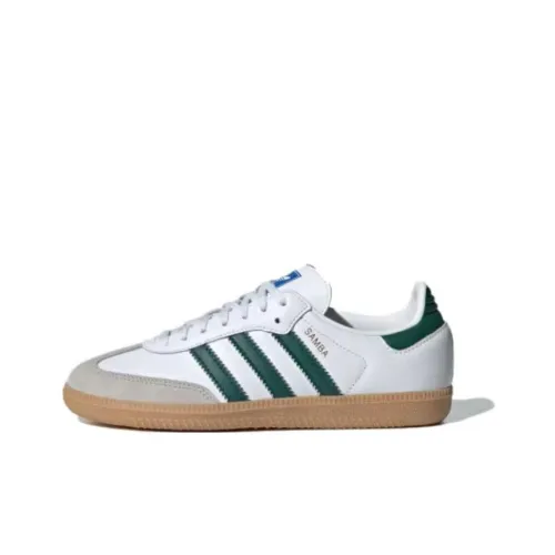 Adidas Originals Samba Slip Resistant Abrasion Resistant Низкий Топ Детские Скейтбординги Белый Зеленый