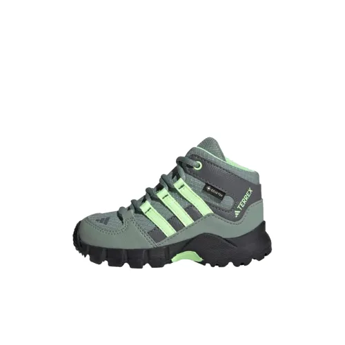 adidas Terrex MID Gore TEX Противоскользящий Низкий Топ Детская Туристическая Обувь Зеленый Детский