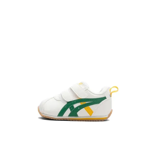 Asics Suku Дышащий Устойчивый к истиранию Анти-KICK Низкий Топ Обувь для малышей Белый зеленый желтый Infant And Toddler