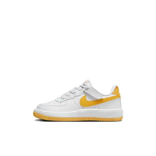 Nike Air FORCE 1 Детские Скейтбординги Низкий Топ Белый/Золото Для Детей