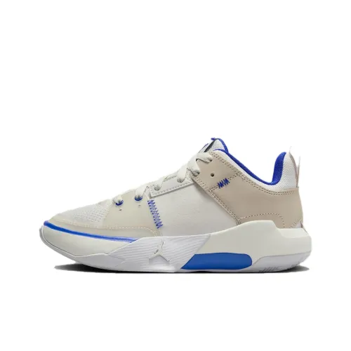 Джордан One Take 5 Амортизаторы Slip-resistant Низкий Топ Детские Баскетбольные Кроссовки Бежево-синие Подростковые
