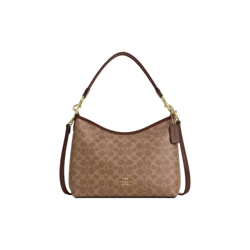 COACH Лорел Покрытый холст Сумка через плечо Сумка Большая Женская Кленовый