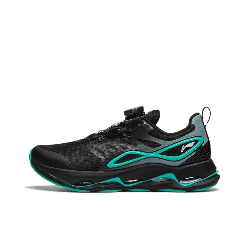 LINING YOUNG Противоскользящий амортизация устойчивый к истиранию поддержка отскока низкий топ детские беговые кроссовки черный