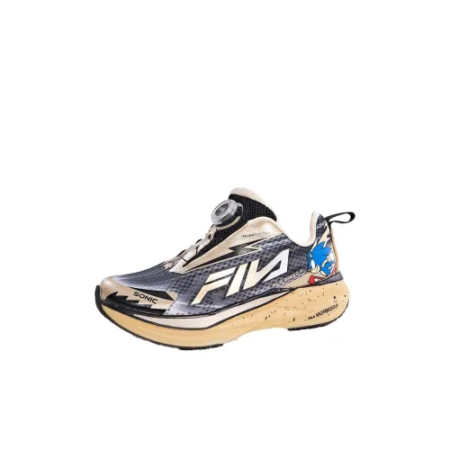 FILA KIDS Speed 4 противоскользящие анти-KICK низкие беговые кроссовки с верхом черный золотой детский