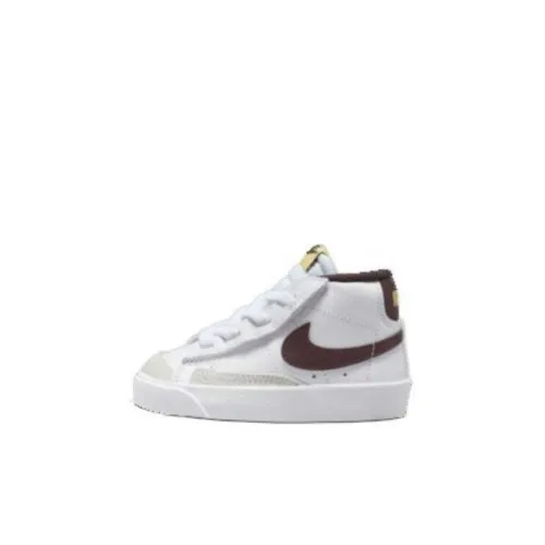 nike Blazer Mid Slip Resistant Abrasion Resistant Высокий Топ Обувь для малышей Красный Белый Infant и Toddler