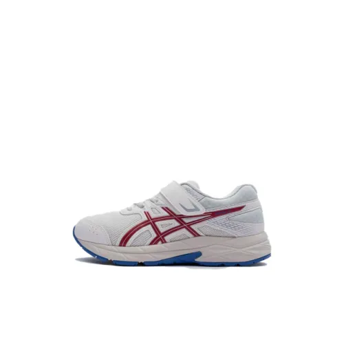 Asics RUNNING KIDS CONTEND Series Низкий Топ Детская Беговая Обувь Белый Красный Малыш